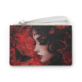 Gothic Floral Clutch Bag: Stylish Evening Purse for Special Occasions, Festival Accessory, Gift Idea for Her, Elegant Makeup Pouch