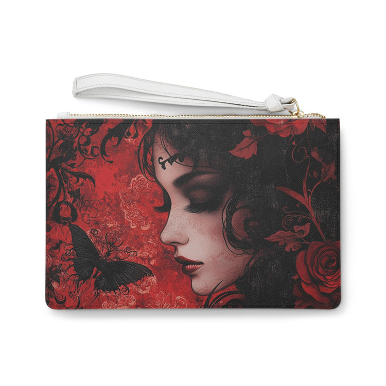 Gothic Floral Clutch Bag: Stylish Evening Purse for Special Occasions, Festival Accessory, Gift Idea for Her, Elegant Makeup Pouch