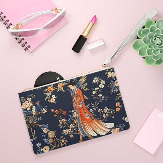 Elegant Floral Clutch Bag, Stylish Evening Purse, Japanese Design Clutch, Accessory for Women, Perfect Gift for Her