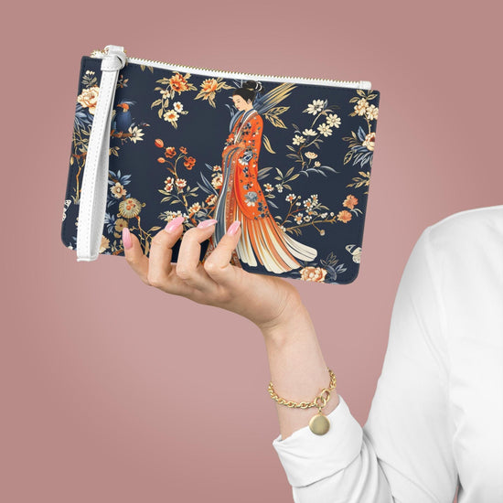 Elegant Floral Clutch Bag, Stylish Evening Purse, Japanese Design Clutch, Accessory for Women, Perfect Gift for Her
