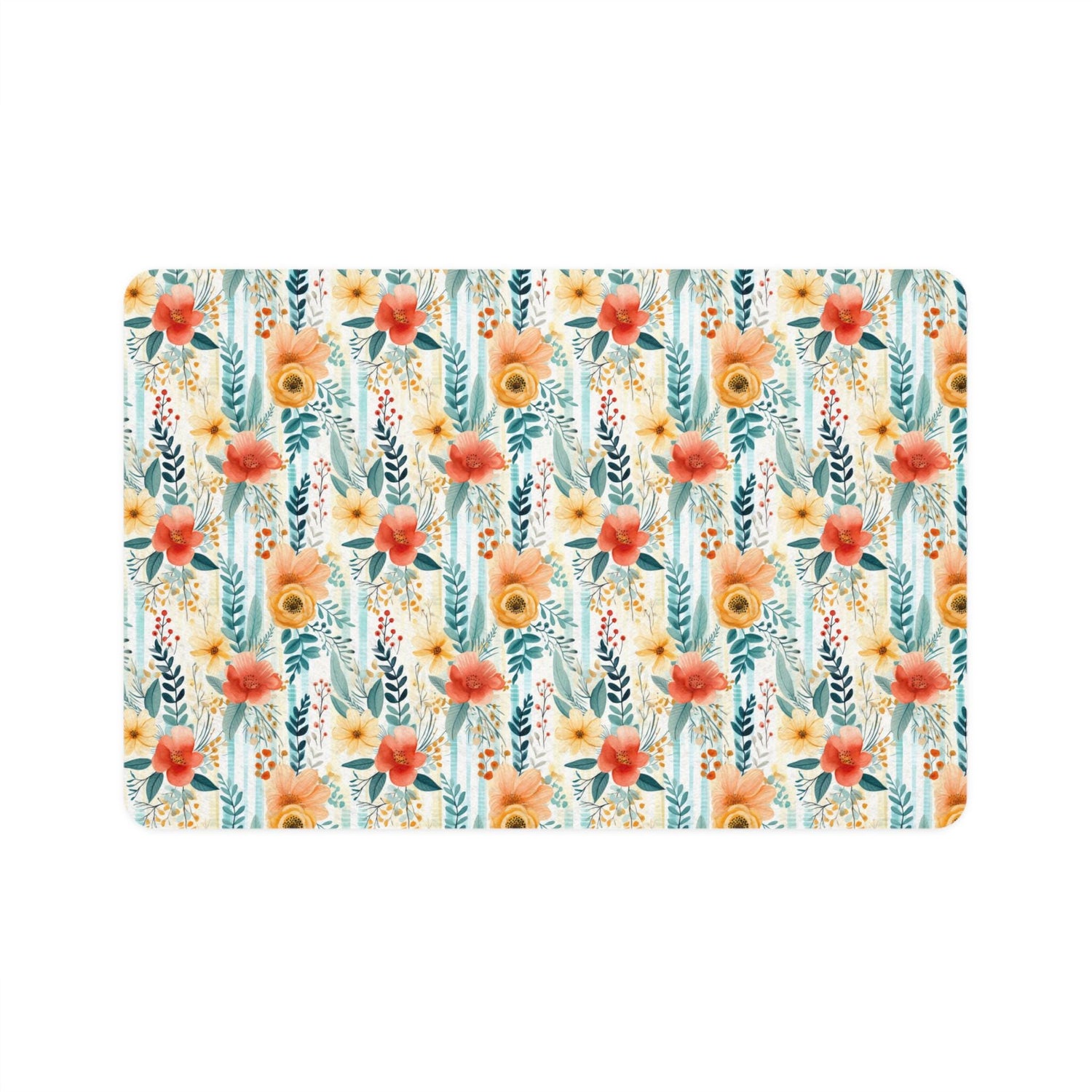 Floral Pet Food Mat - Vibrant Dog Bowl Mat, Cat Feeding Station, Decor for Pet Lovers, Kitchen Accessories, Gift for Pet Parents