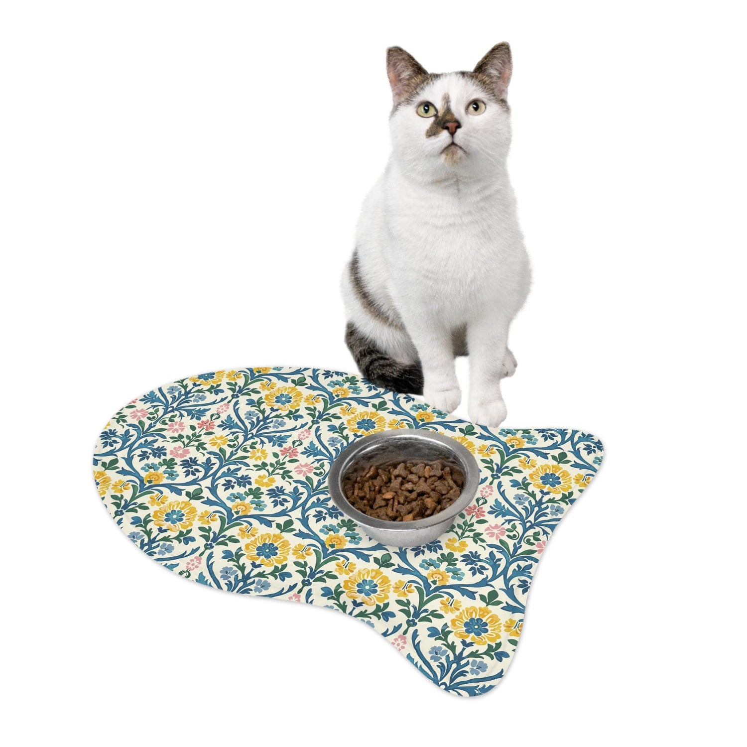 Floral Pet Feeding Mats - Cute Dog Mat, Cat Feeding Tray, Waterproof Dish Mat, Gift for Pet Lovers, Home Decor