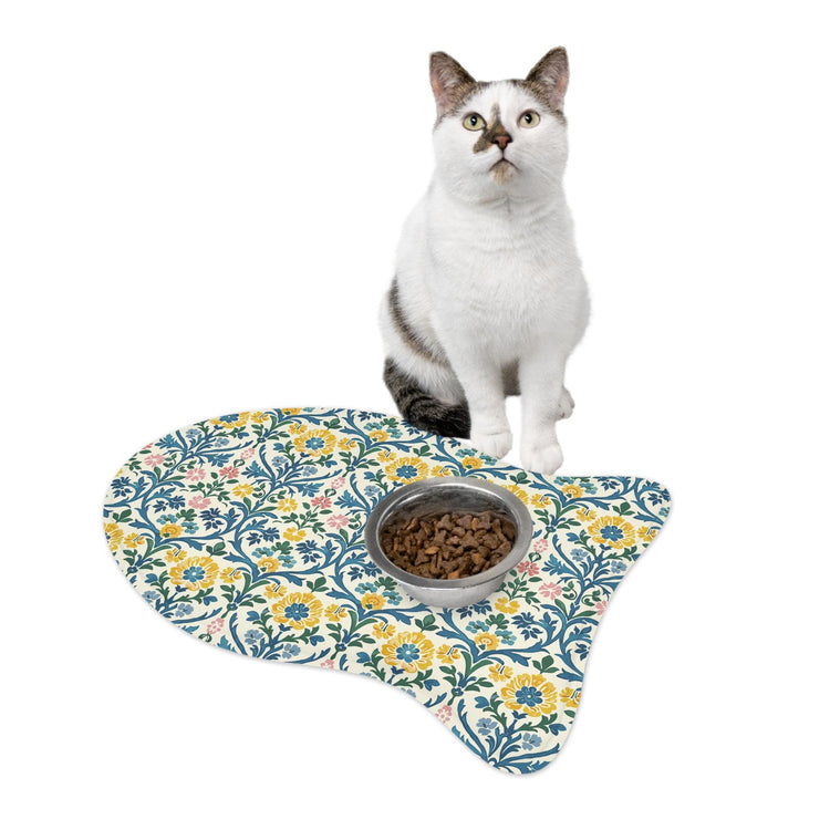 Floral Pet Feeding Mats - Cute Dog Mat, Cat Feeding Tray, Waterproof Dish Mat, Gift for Pet Lovers, Home Decor