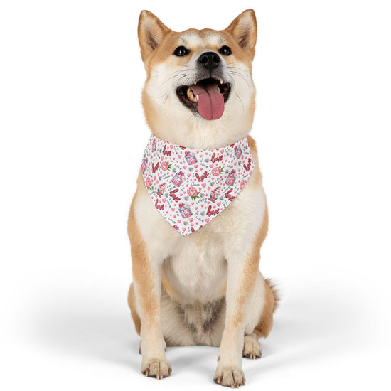 Colorful Pet Bandana Collar, Cute dog accessory for love, Valentine&