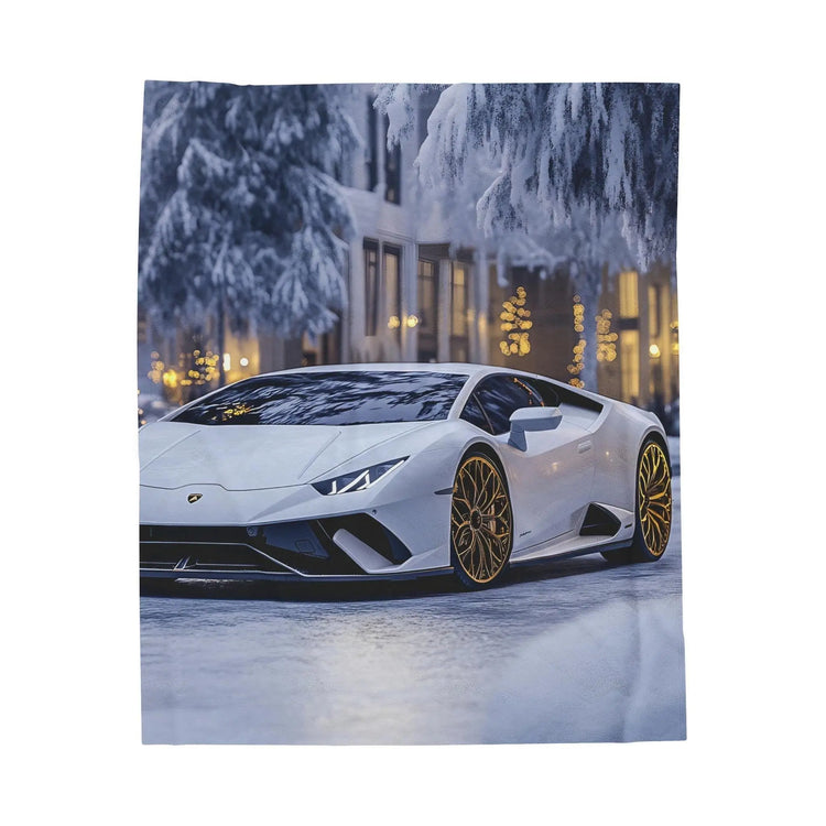 Luxurious Velveteen Plush Blanket featuring Sports Car - Cozy Throw for Car Enthusiasts, Gift for Him, Home Decor, Plush Blanket, Lamborgini The Aurora Touch