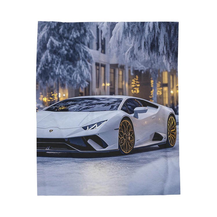 Luxurious Velveteen Plush Blanket featuring Sports Car - Cozy Throw for Car Enthusiasts, Gift for Him, Home Decor, Plush Blanket, Lamborgini