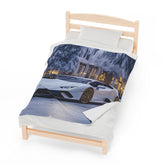 Luxurious Velveteen Plush Blanket featuring Sports Car - Cozy Throw for Car Enthusiasts, Gift for Him, Home Decor, Plush Blanket, Lamborgini