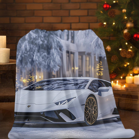 Luxurious Velveteen Plush Blanket featuring Sports Car - Cozy Throw for Car Enthusiasts, Gift for Him, Home Decor, Plush Blanket, Lamborgini