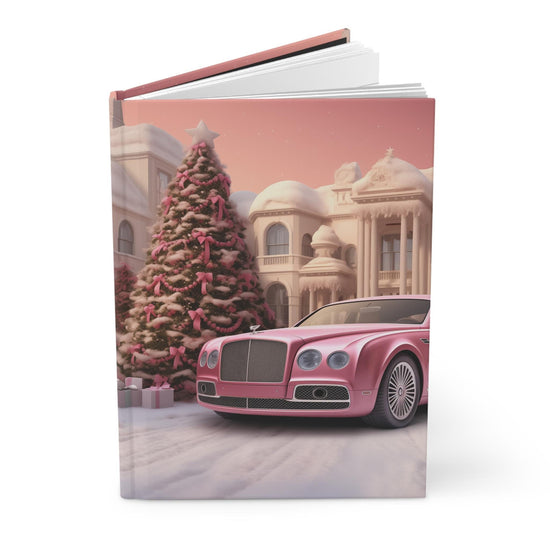 Fancy Xmas Hardcover Journal Matte - Student Notebook, Daily Dairy, Appointment Book, Pink Bentley, Xmas Gift
