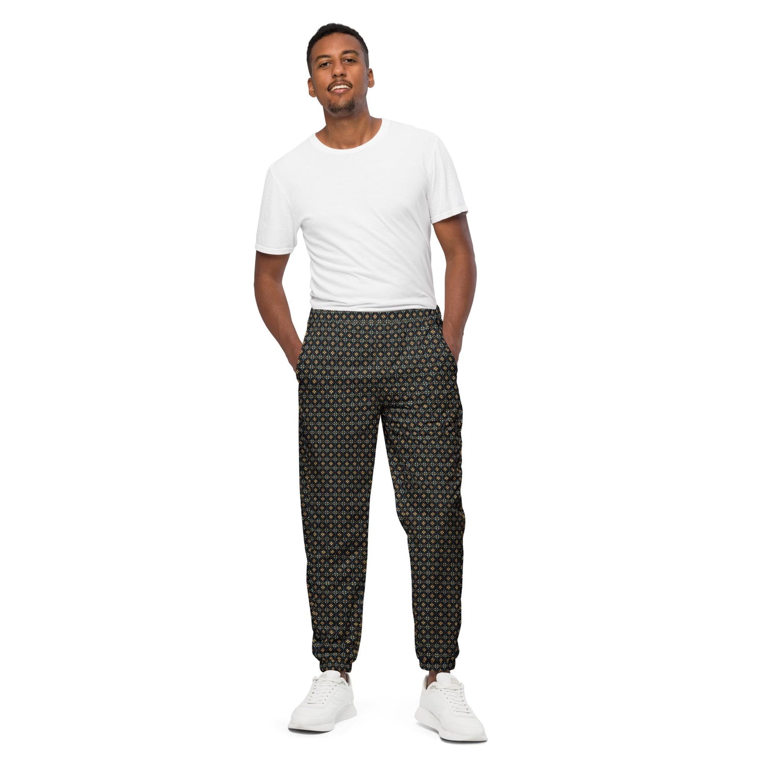 Stylish All-Over Print Men’s Track Pants | Trendy Activewear | Comfortable and Breathable | Custom Pattern Joggers | Streetwear Essential