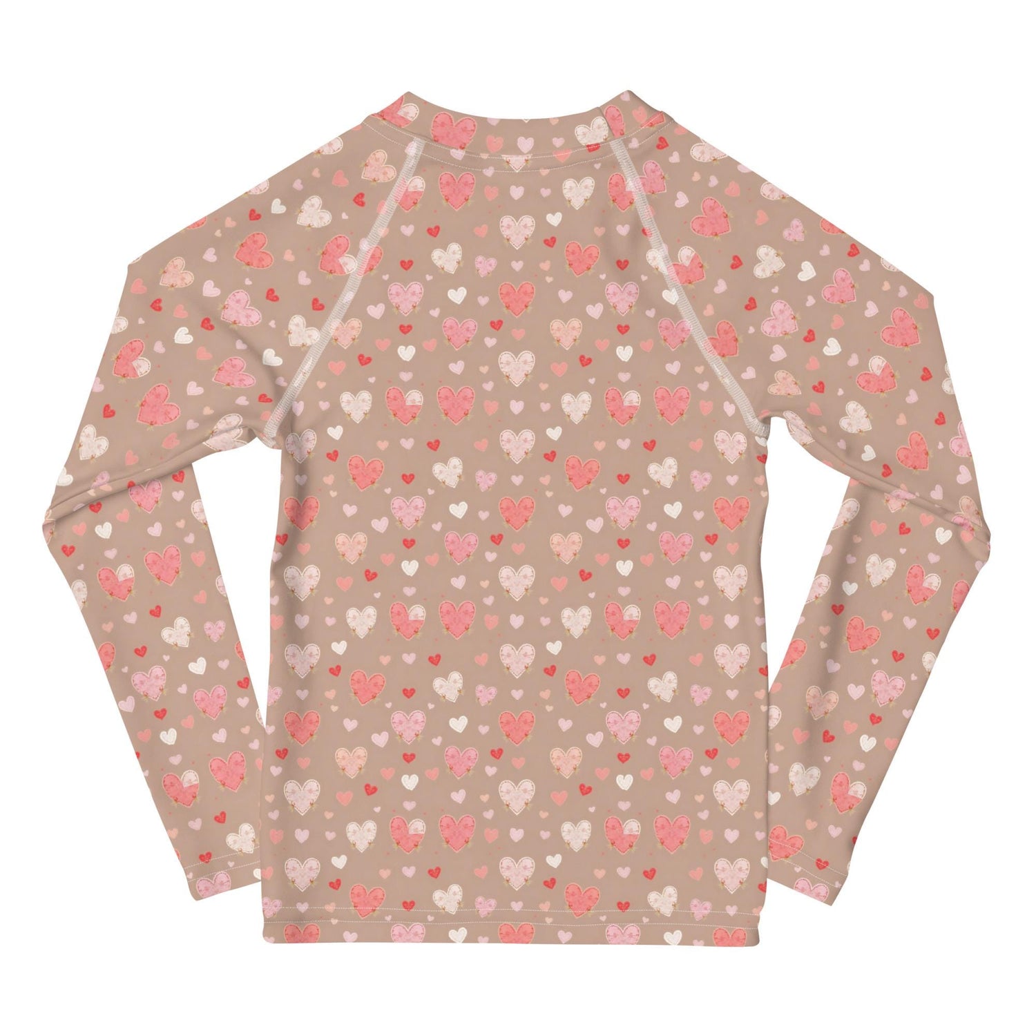 Valentine’s Heart Design Rash Guard for Girls – Stylish & Comfy Swimwear – Perfect for Valentine&