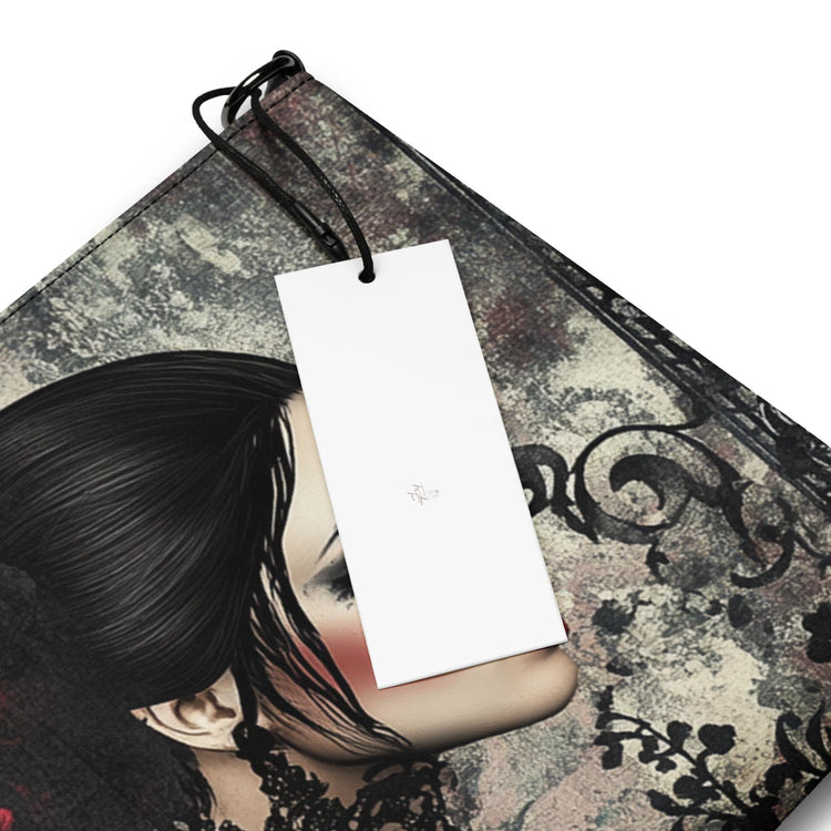 Gothic Valentine’s Crossbody Handbag – Dark & Stylish Heart Design with Silver Cross – Perfect for a Bold Unique Valentine&