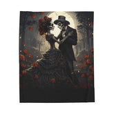 Velveteen Blanket, Traditional Day of The Dead home decor soft fleece warm bedroom couch chair travel designer throw