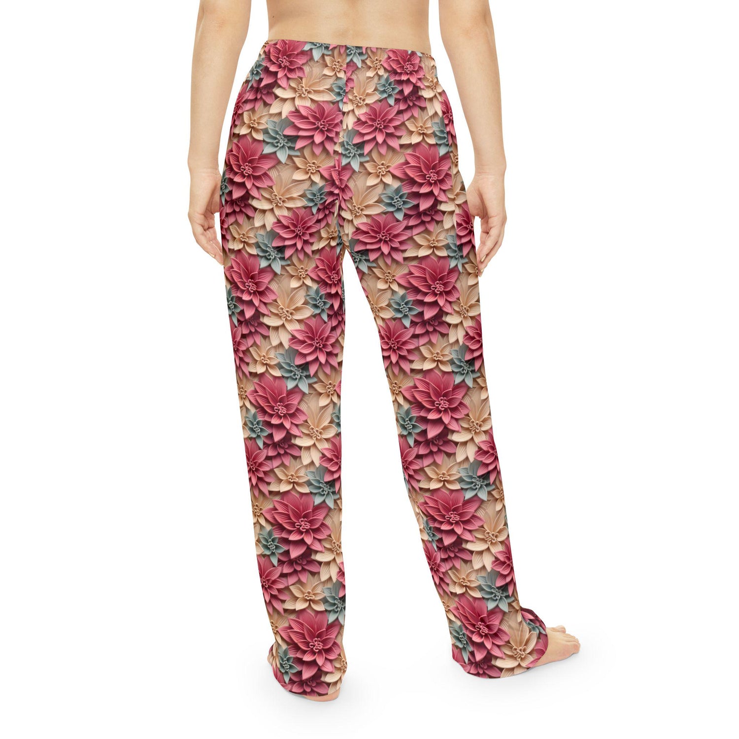Bohemian Floral Pajama Pants, Cozy Lounge Pants, Indoor Wear, Flower Print Sleepwear, Gift for Her, Relaxation Outfit
