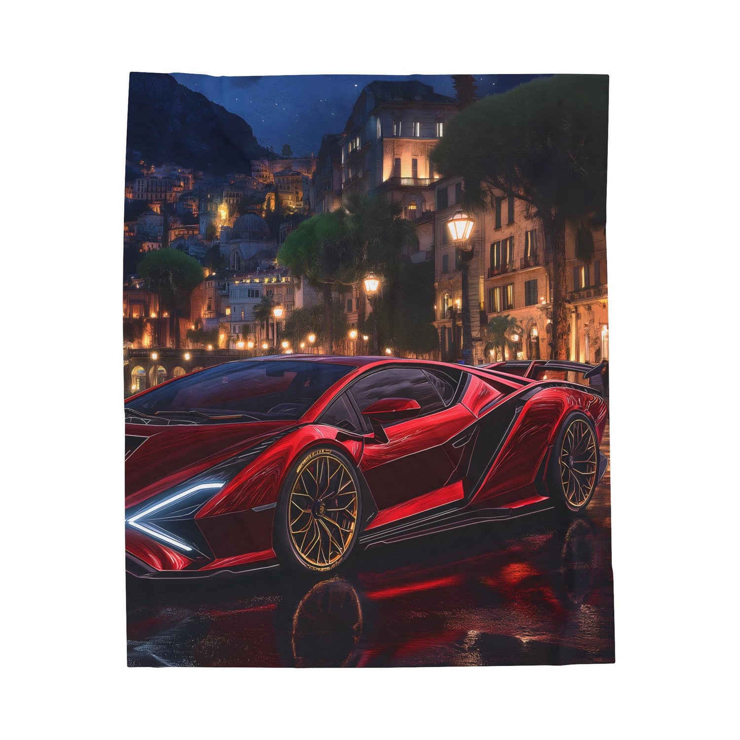 Luxury Sports Car Velveteen Plush Blanket, Cozy Throw for Car Lovers, Great Gift for Birthdays, Home Décor, Movie Nights