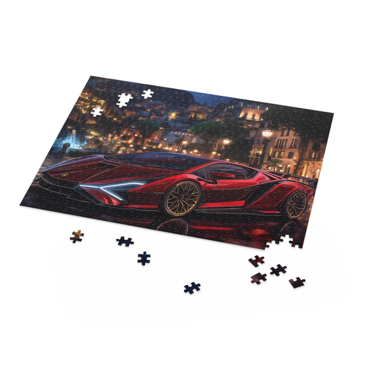 Lamborghini Nightscape Puzzle | 120, 252, 500-Piece | Car Enthusiast Gift | Dynamic Nighttime Art | Family Game Night | Perfect for Father&