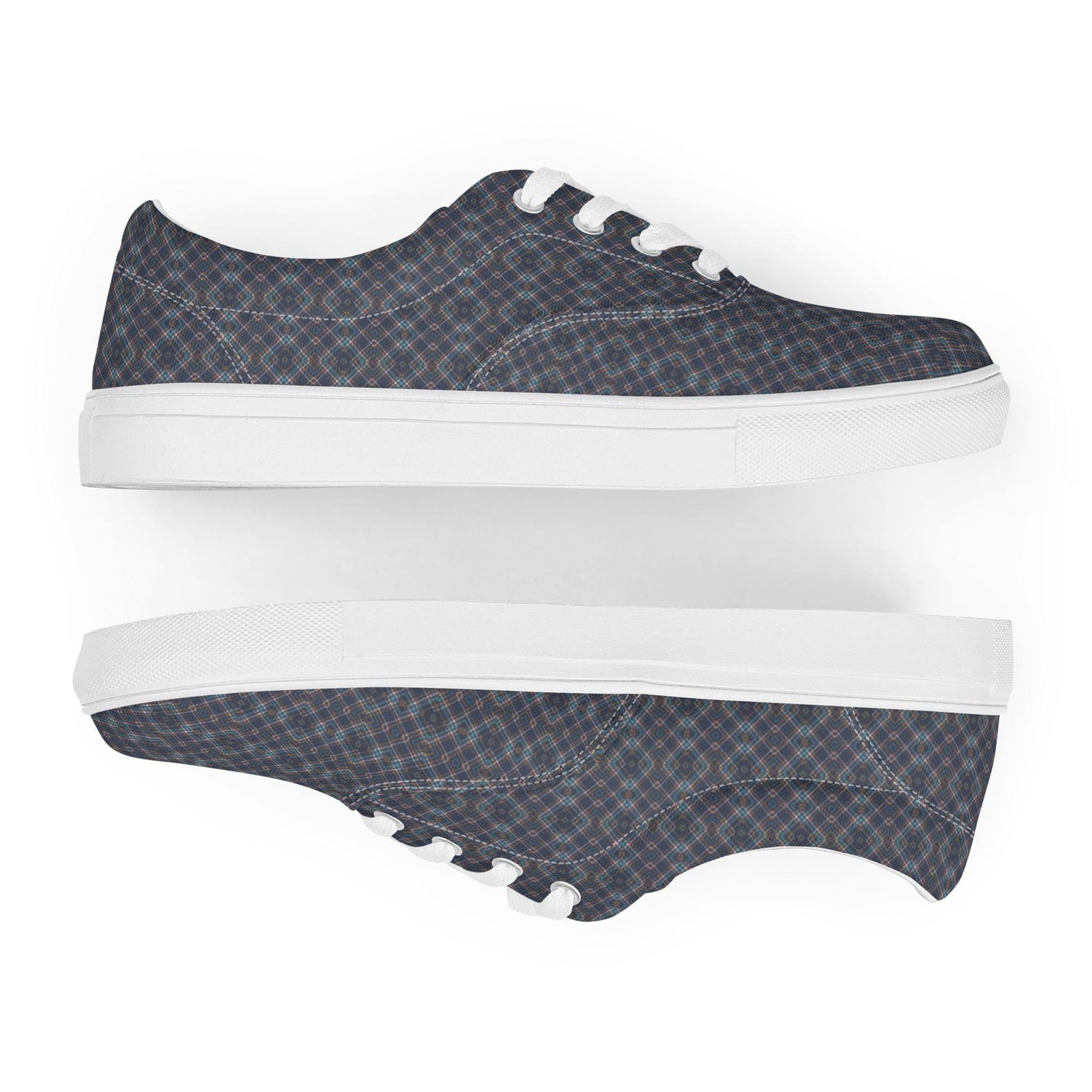 Men’s Geometric Pattern Casual Lace-Up Canvas Shoes – Trendy, Comfortable & Stylish Footwear for Everyday Wear