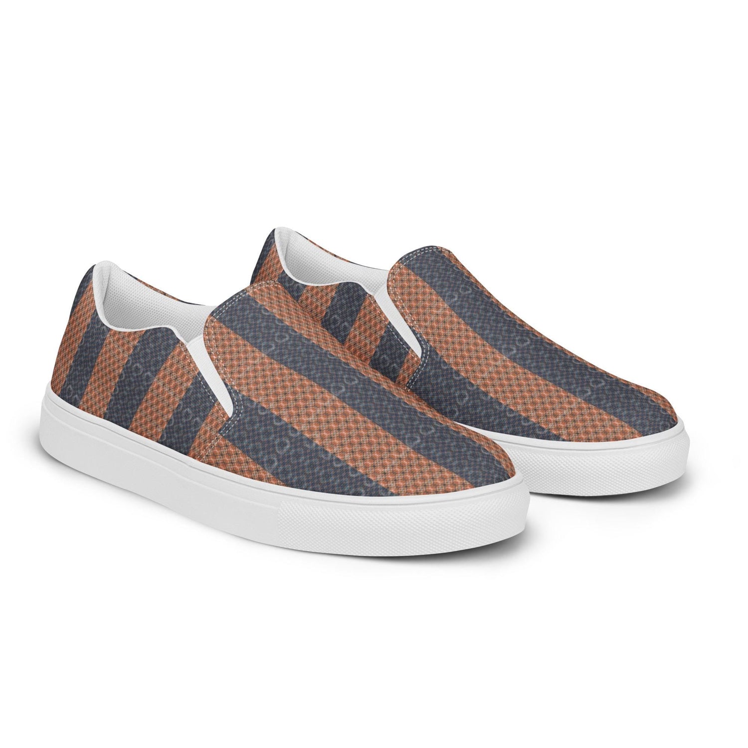 Men’s Geometric Pattern Slip-On Canvas Shoes – Stylish, Comfortable, and Versatile Fashion Sneakers for Every Occasion