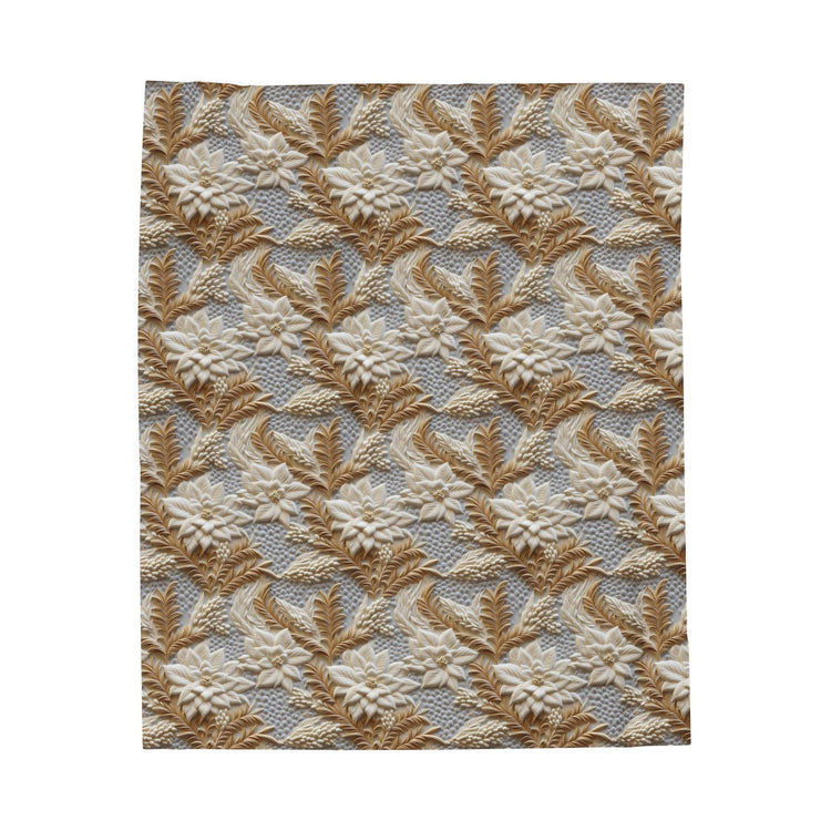 Cozy Velveteen Plush Blanket - Soft Floral Pattern Throw for Home Decor, Gift for Weddings, Birthday, Housewarming, Snuggling