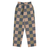 Men’s Geometric Checker Pattern Wide Leg Pants – Trendy Retro Style, Comfortable Loose Fit, Modern Fashion Statement, Streetwear Chic