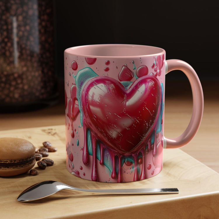 Heart Drip Coffee Mug, Romantic Gift, Valentine&