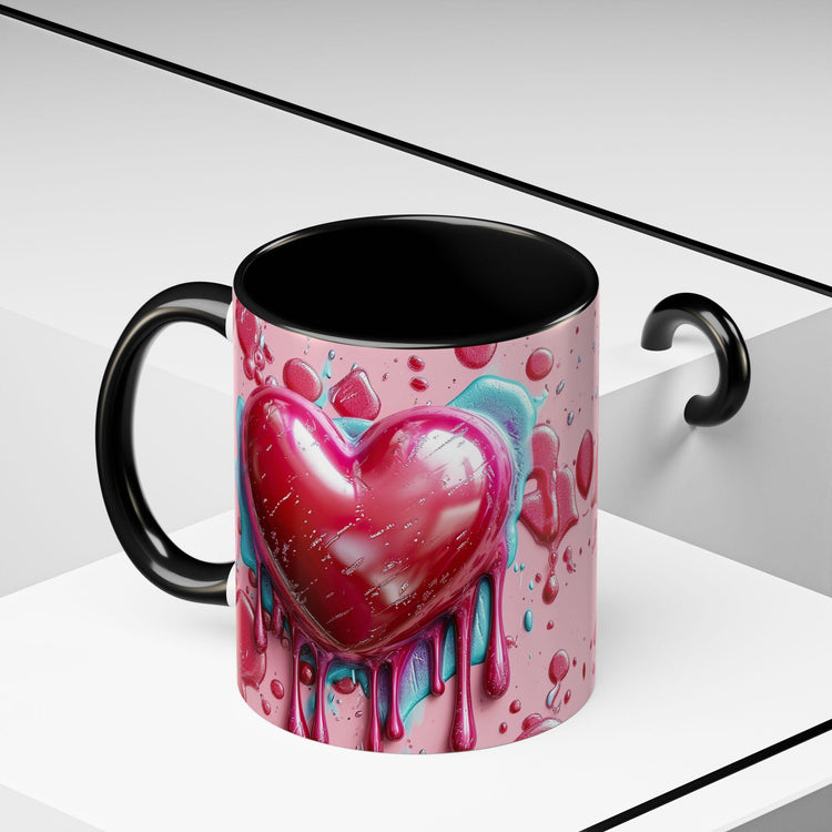 Heart Drip Coffee Mug, Romantic Gift, Valentine&