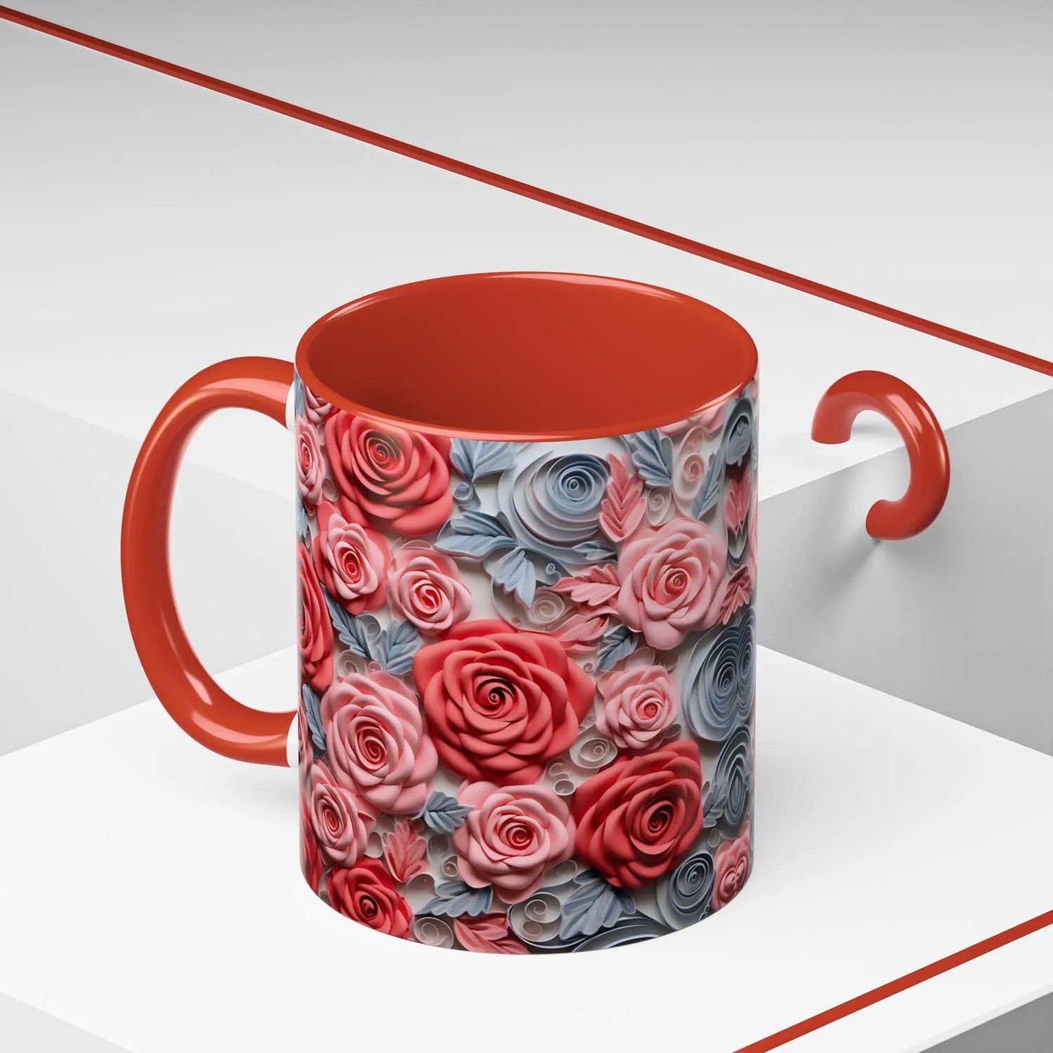 Romantic Floral Coffee Mug, Perfect Gift for Tea Lovers and Flower Enthusiasts, Great for Birthdays, Anniversaries, and Home Decor