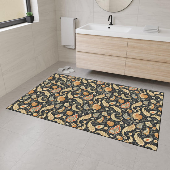 Stylish Heavy Duty Floor Mat with Floral Design - Perfect for Entryway, Kitchen, or Office, Non-Slip, Decorative, Durable