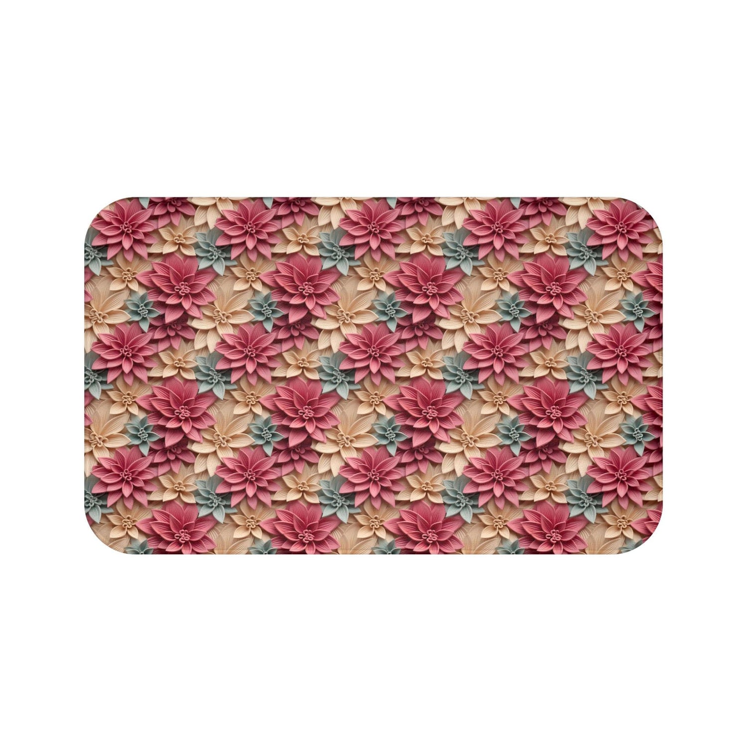 Floral Elegance Bath Mat - Boho Bathroom Decor, Gift for Her, Flower Home Accent, Cozy Retreat, Housewarming Gift