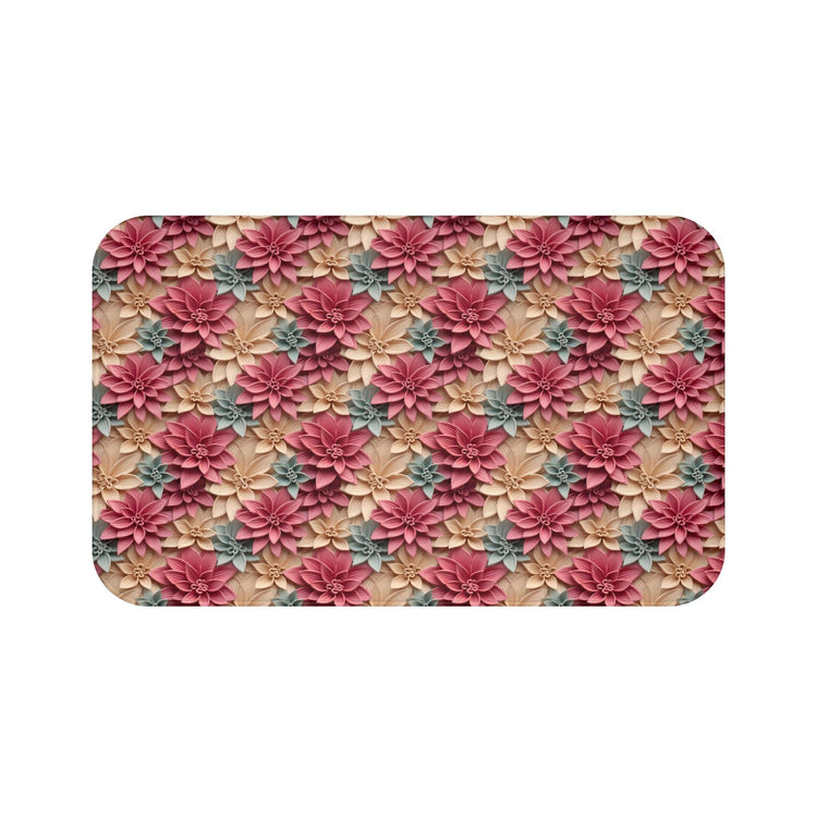 Floral Elegance Bath Mat - Boho Bathroom Decor, Gift for Her, Flower Home Accent, Cozy Retreat, Housewarming Gift