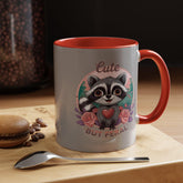 Cute But Feral Raccoon Coffee Mug, Funny Animal Mug, Gifts for Animal Lovers, Grey Accent Mug, Perfect for Any Occasion