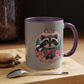 Cute But Feral Raccoon Coffee Mug, Funny Animal Mug, Gifts for Animal Lovers, Grey Accent Mug, Perfect for Any Occasion