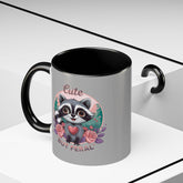 Cute But Feral Raccoon Coffee Mug, Funny Animal Mug, Gifts for Animal Lovers, Grey Accent Mug, Perfect for Any Occasion