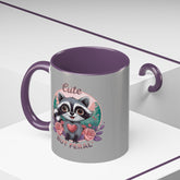 Cute But Feral Raccoon Coffee Mug, Funny Animal Mug, Gifts for Animal Lovers, Grey Accent Mug, Perfect for Any Occasion