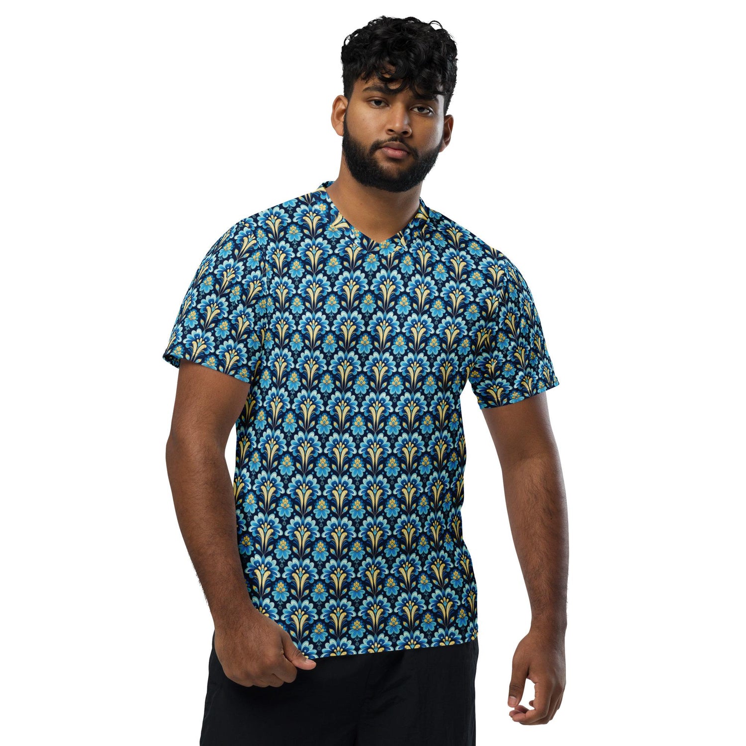 Bright Colorful Recycled Men’s Sports Jersey | Stylish, Eco-Friendly Activewear | Trendy Athletic Shirt | Comfortable, Fashion Sportswear