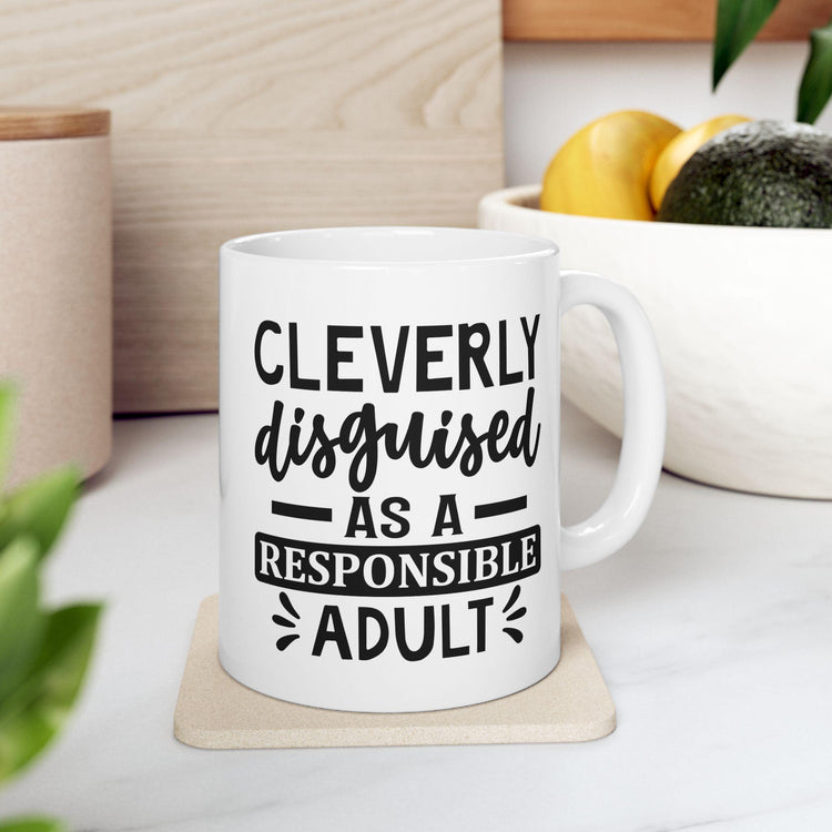 Funny Ceramic Mug for Responsible Adults, Gift for Coffee Lovers, Quirky Humor Cup, Unique Office Decor, Adulting Theme