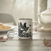Bohemian Insulated Coffee Mug, 10oz - Perfect for Nature Lovers, Unique Gift for Birthdays, Travel Friendly, Bird Design, Camping Mug
