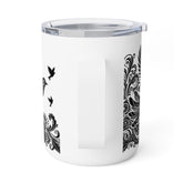 Bohemian Insulated Coffee Mug, 10oz - Perfect for Nature Lovers, Unique Gift for Birthdays, Travel Friendly, Bird Design, Camping Mug