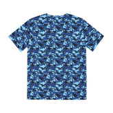 Blue Camo Tee - Casual Streetwear, Cool Graphic T-Shirt for Men, Summer Essential, Perfect Gift for Outdoor Lovers, Everyday Wear