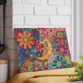 Vibrant Floral Glass Cutting Board, Colorful Kitchen Décor, Gift for Her, Housewarming, Wedding, Cooking Enthusiasts