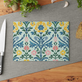 Floral Glass Cutting Board - Vibrant Kitchen Decor, Perfect for Housewarming, Wedding Gift, Cooking Enthusiasts, Floral Design, Kitchen