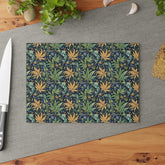 Artisan Floral Glass Cutting Board - Elegant Kitchen Decor, Gift for Foodies, Housewarming, Cooking Essentials, Unique Home Decor