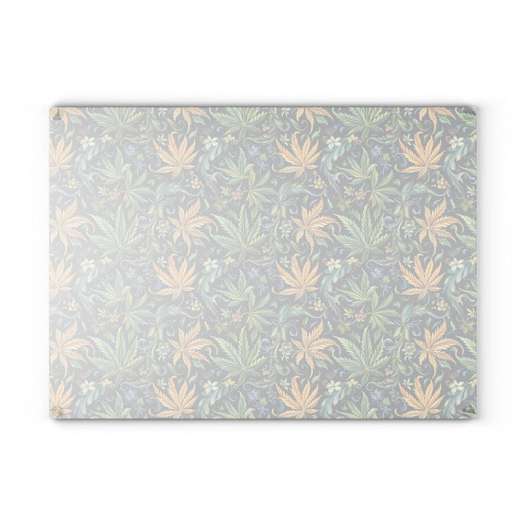 Artisan Floral Glass Cutting Board - Elegant Kitchen Decor, Gift for Foodies, Housewarming, Cooking Essentials, Unique Home Decor