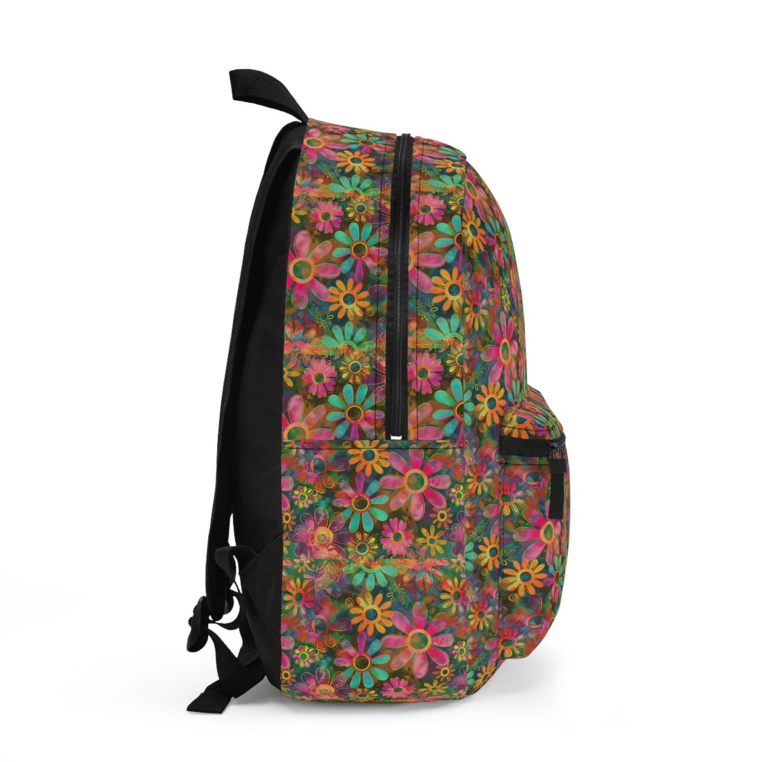 Bohemian Floral Backpack, Colorful School Bag, Trendy Tote for Students, Eco-Friendly Travel Pack, Gift for Nature Lovers