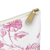 Blossom Floral Accessory Pouch, Elegant Storage Bag, Makeup Organizer, Gift for Her, Travel Essential, Pink Rose Design