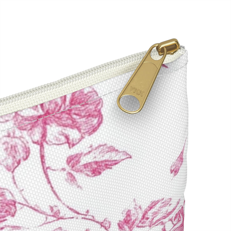 Blossom Floral Accessory Pouch, Elegant Storage Bag, Makeup Organizer, Gift for Her, Travel Essential, Pink Rose Design