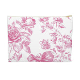 Blossom Floral Accessory Pouch, Elegant Storage Bag, Makeup Organizer, Gift for Her, Travel Essential, Pink Rose Design