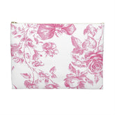 Blossom Floral Accessory Pouch, Elegant Storage Bag, Makeup Organizer, Gift for Her, Travel Essential, Pink Rose Design