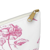 Blossom Floral Accessory Pouch, Elegant Storage Bag, Makeup Organizer, Gift for Her, Travel Essential, Pink Rose Design
