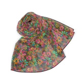 Floral Poly Scarf - Vibrant Spring Wrap, Lightweight Neck Scarf, Bohemian Accessory, Perfect Gift for Her, Festival Fashion